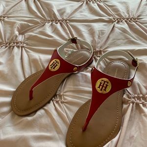New Tommy Hilfiger Bennia Red Sandals
